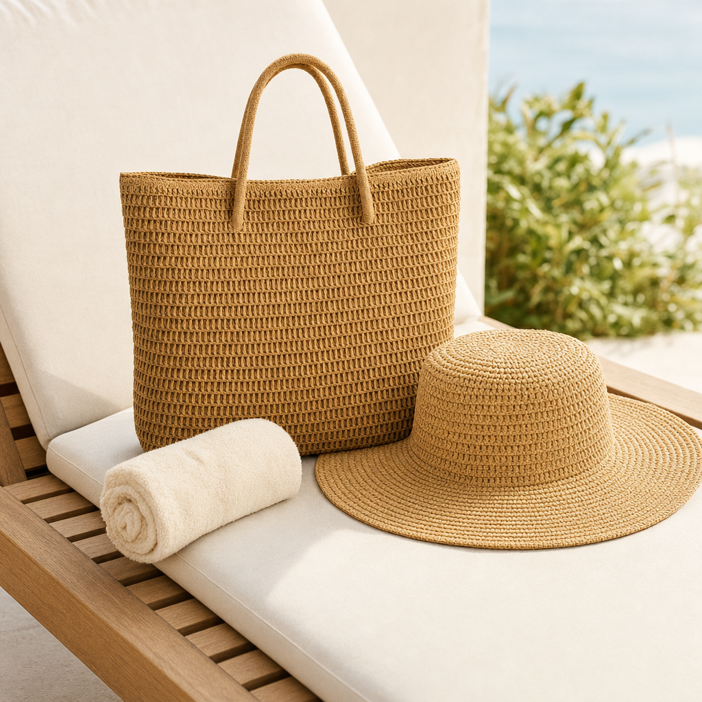 Portofino woven natural raffia beach tote 4