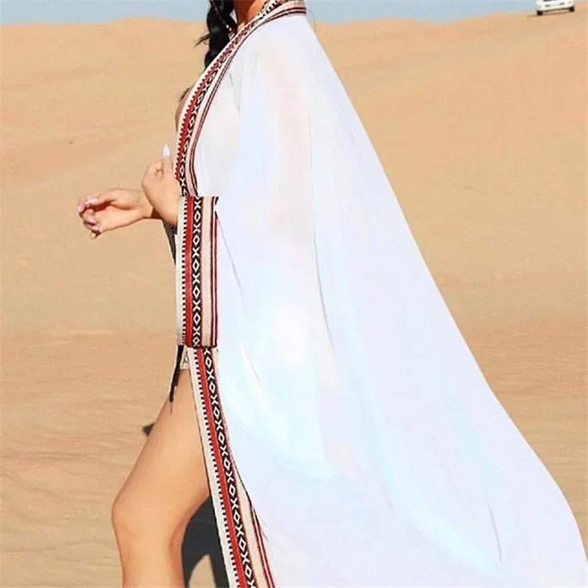 Tuva vit strandkaftan helkropp