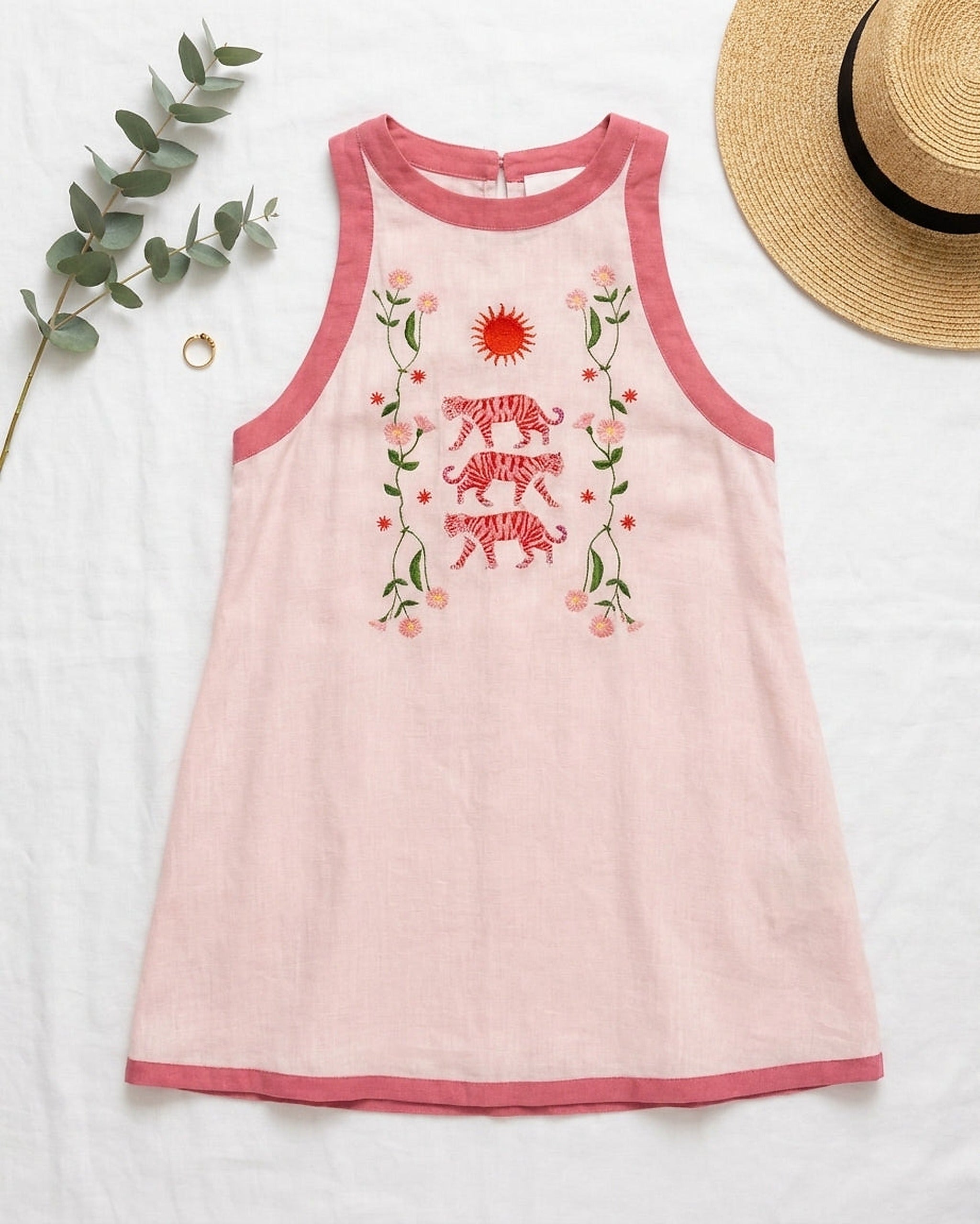 SORAVEA Tiger Bloom Dress flatlay